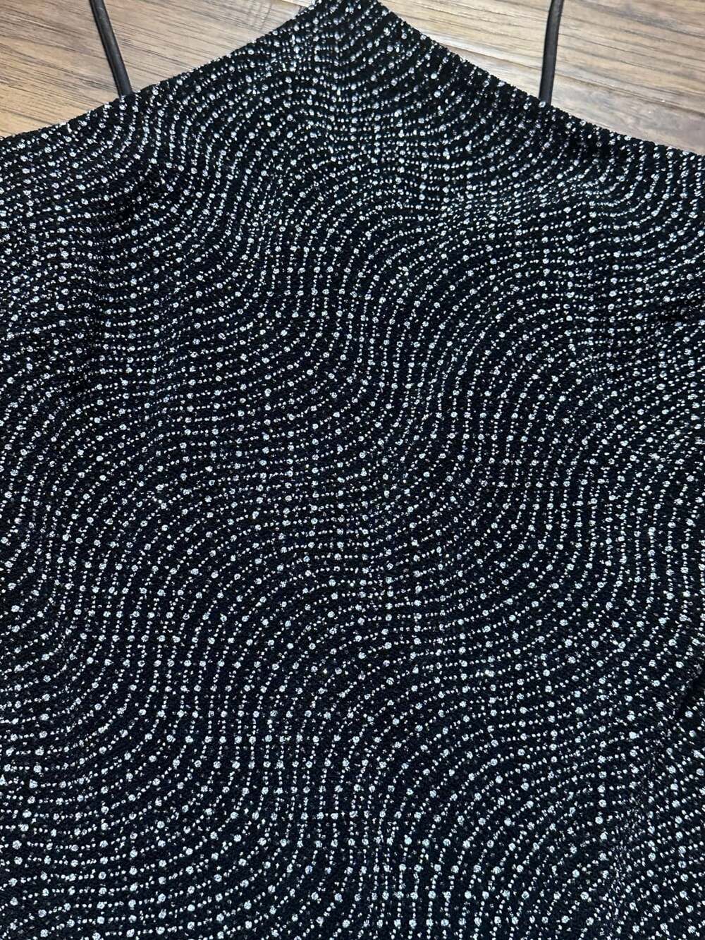 Cache Vintage /Y2K Beaded Fringe Halter Dress Size 4 Black Silver - Picture 4 of 6